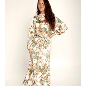 Palm Satin Maxi Dress